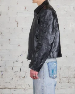 Hot Our Legacy Mini Jacket Top Dyed Black Leather