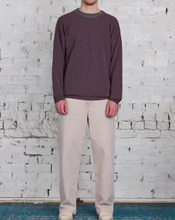 Fashion Our Legacy Popover Round Neck Sweater Silk Plum Habitable