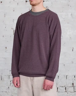 Fashion Our Legacy Popover Round Neck Sweater Silk Plum Habitable