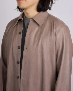 Hot Our Legacy Welding Button Shirt Grey Lamb Leather