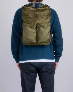 Fashion Porter-Yoshida u0026 Co. Porter Force Daypack Dual Front Pocket Olive Drab