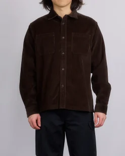 Discount Reigning Champ Corduroy Campus Overshirt Coffee