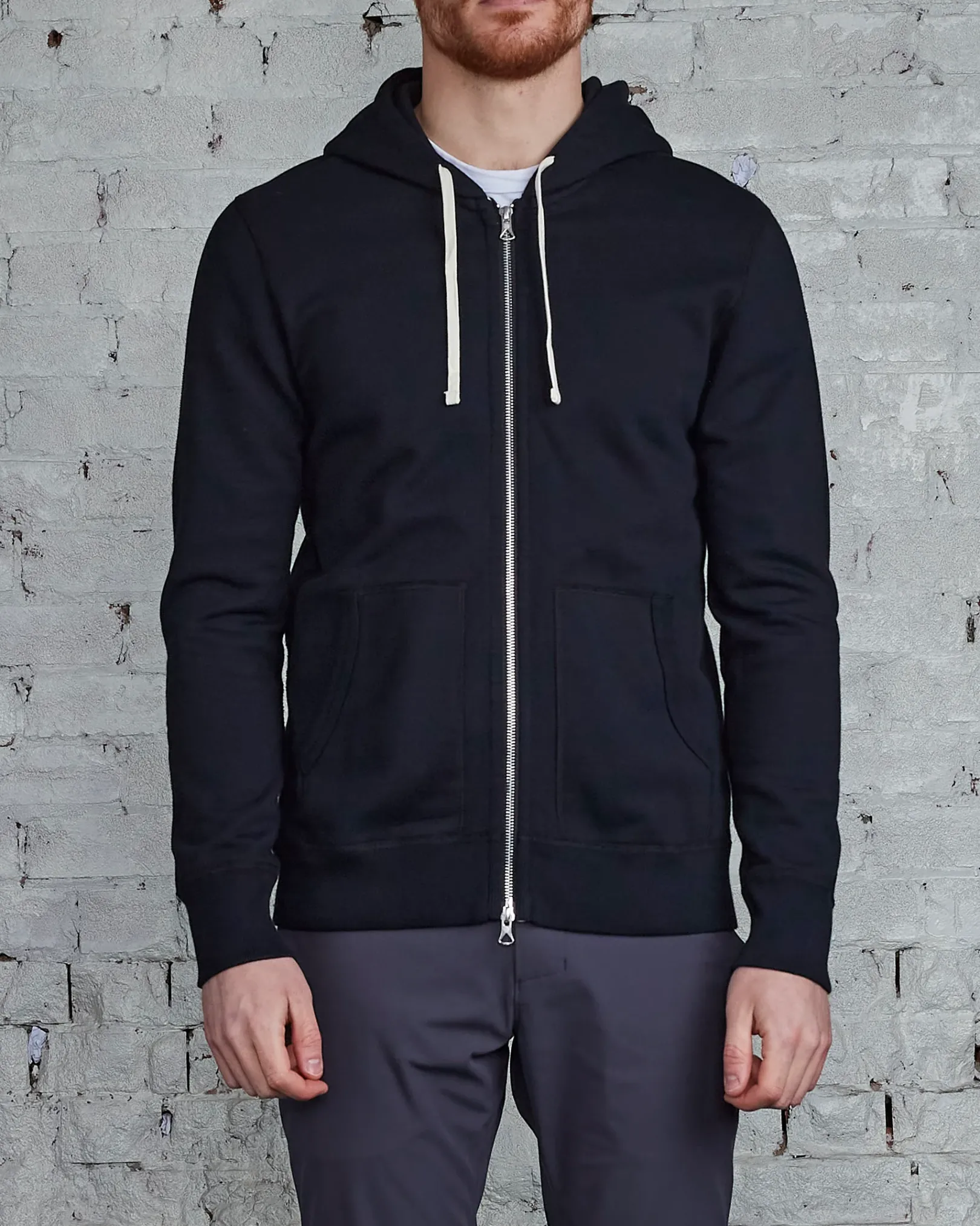 New Reigning Champ Core Full Zip Hood Black
