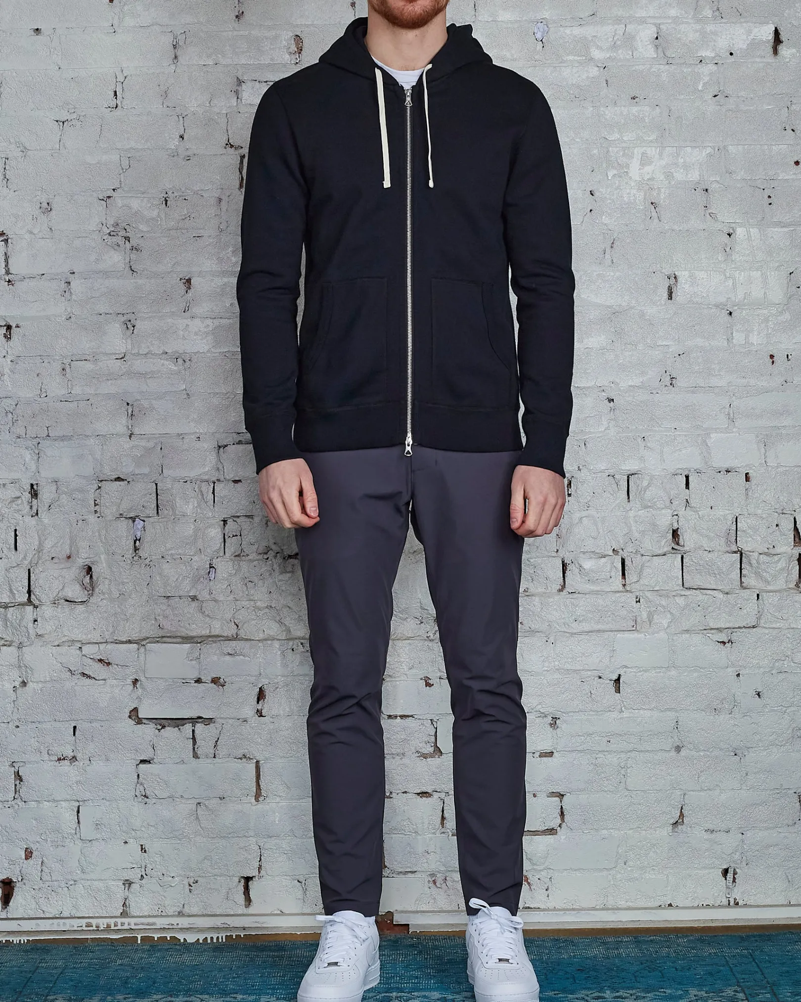 New Reigning Champ Core Full Zip Hood Black