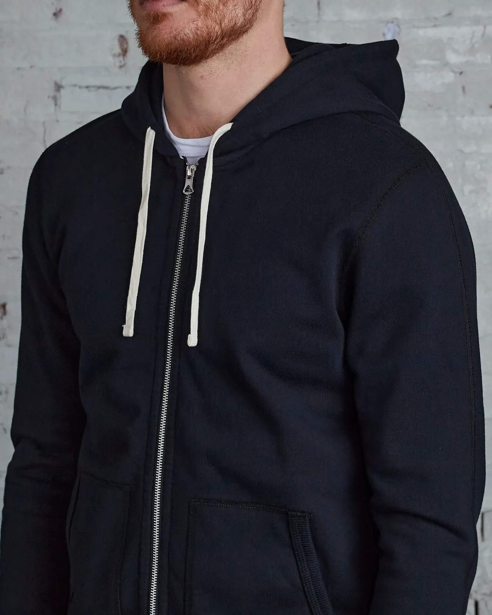 New Reigning Champ Core Full Zip Hood Black