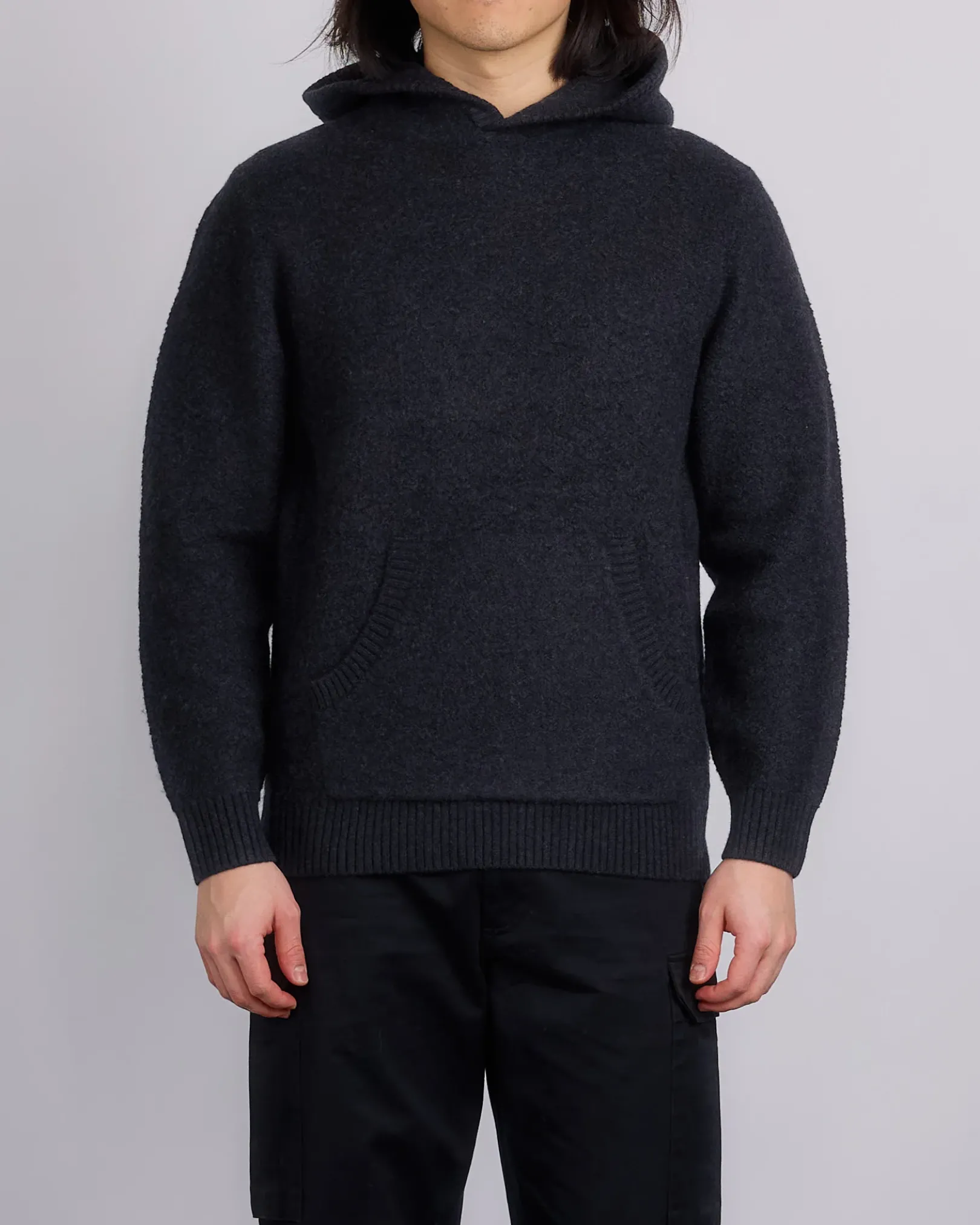 Online Reigning Champ Knit Boucle Hoodie Heather Black