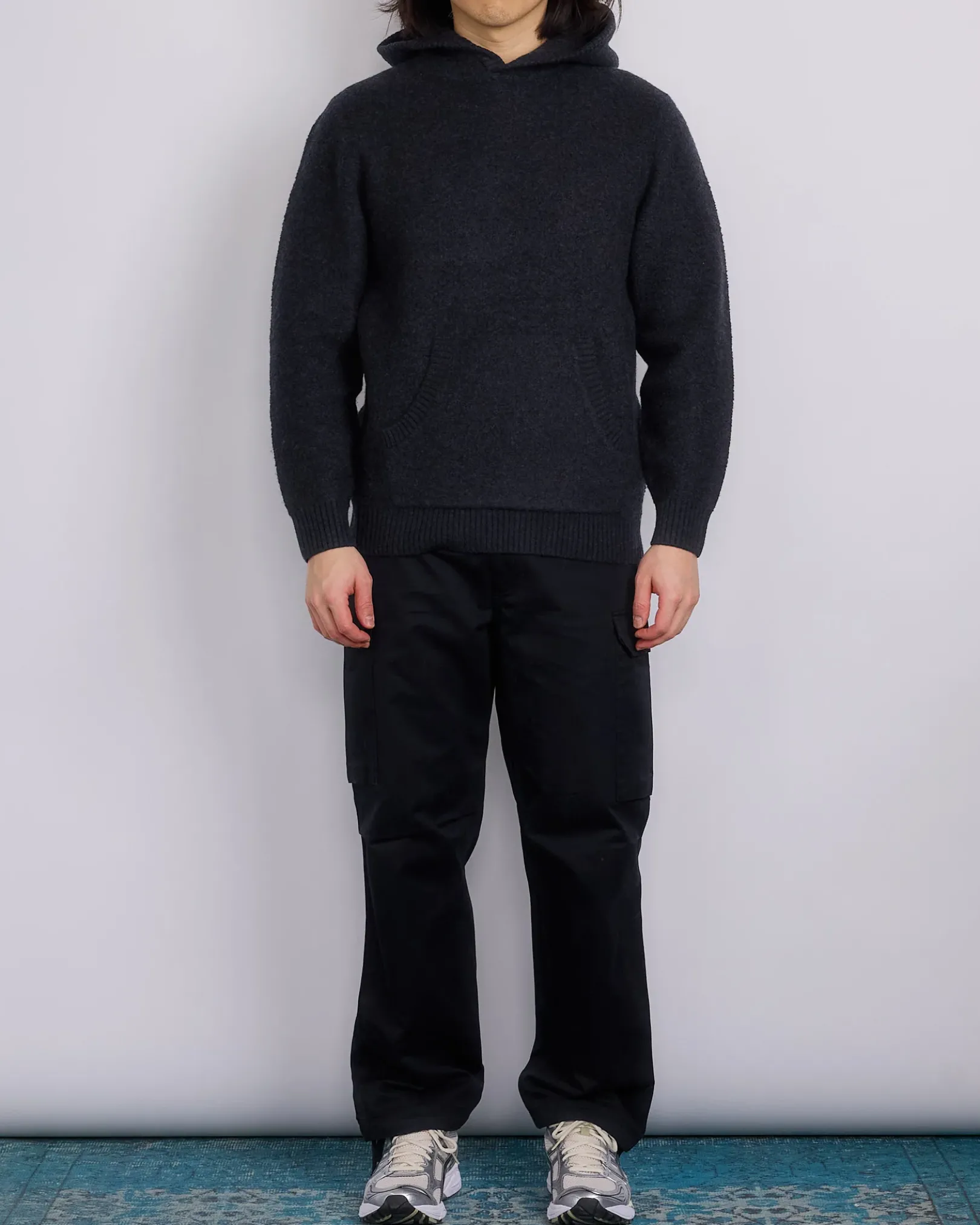 Online Reigning Champ Knit Boucle Hoodie Heather Black