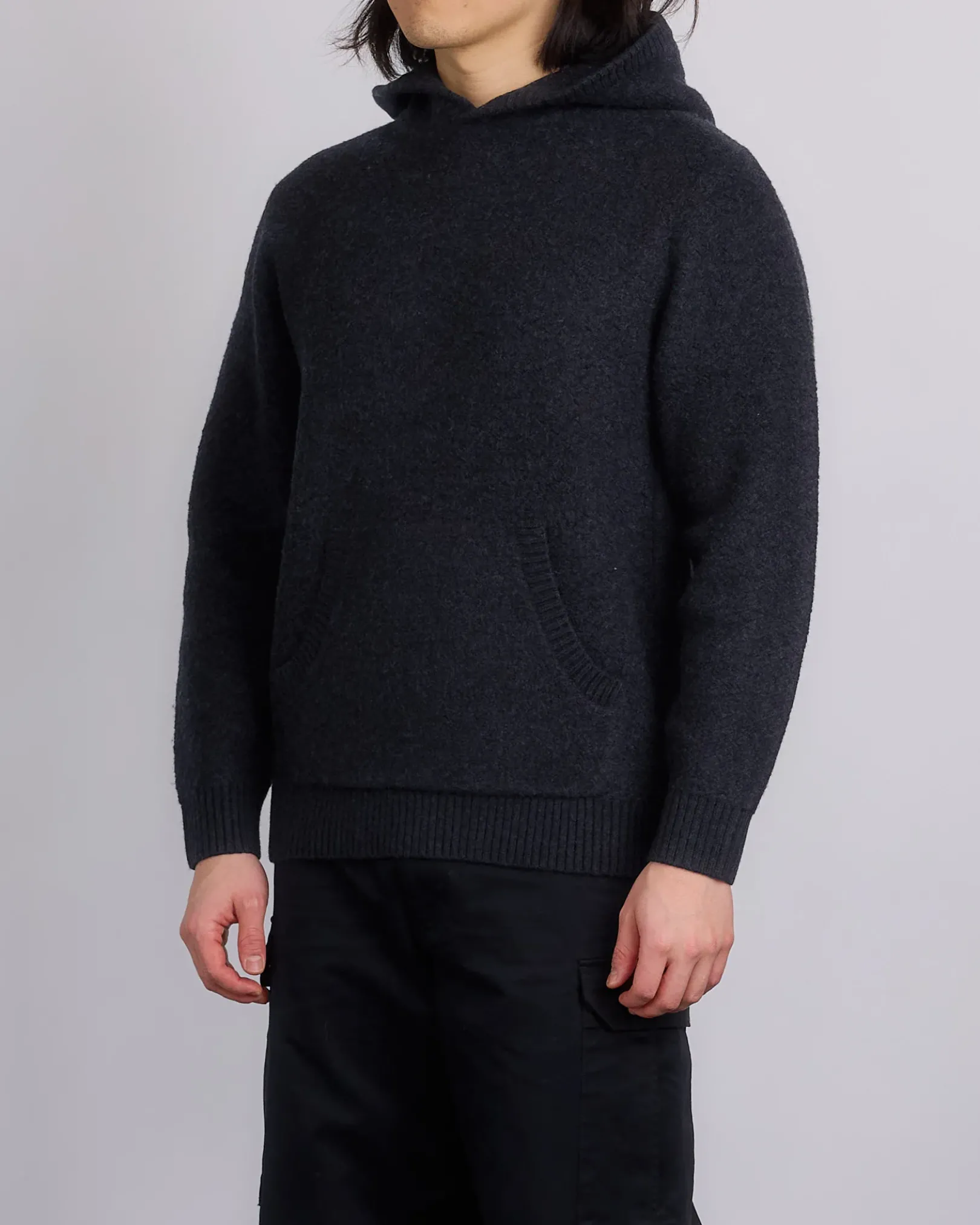 Online Reigning Champ Knit Boucle Hoodie Heather Black