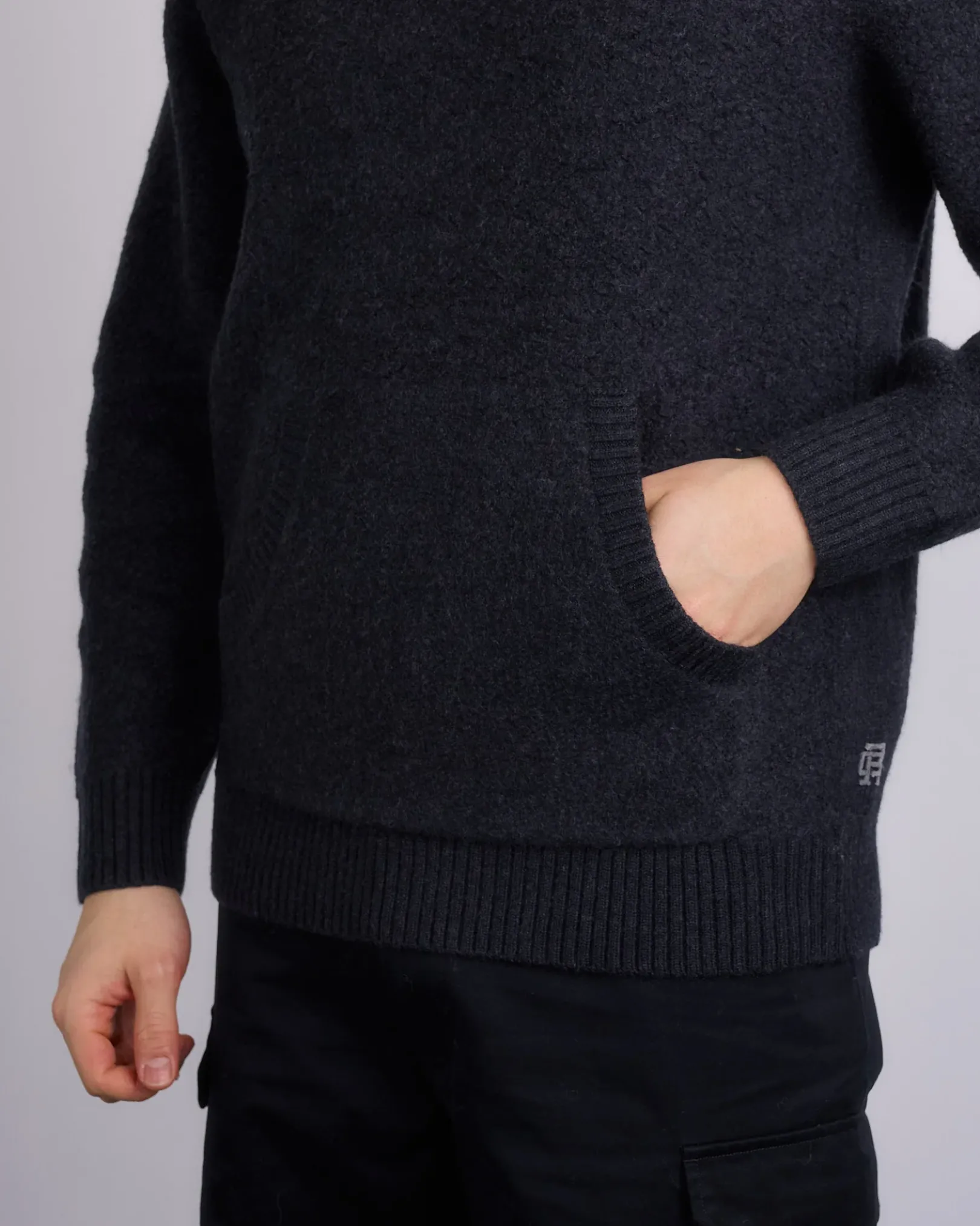 Online Reigning Champ Knit Boucle Hoodie Heather Black