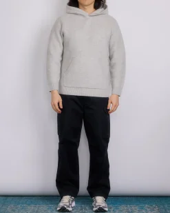 Outlet Reigning Champ Knit Boucle Hoodie Light Grey