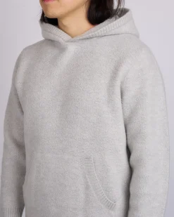 Outlet Reigning Champ Knit Boucle Hoodie Light Grey