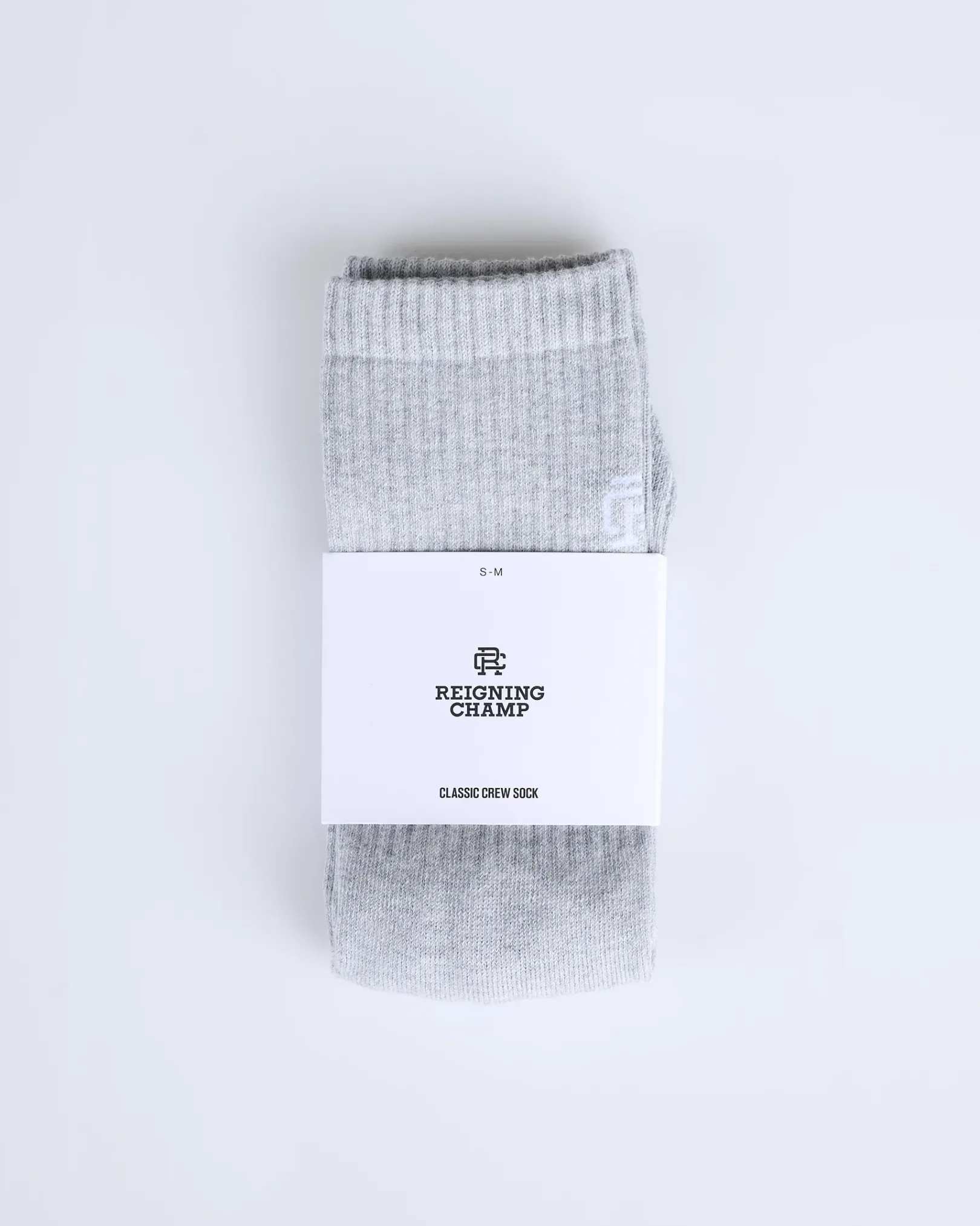 Sale Reigning Champ Knit Classic Crew Sock H. Grey/White
