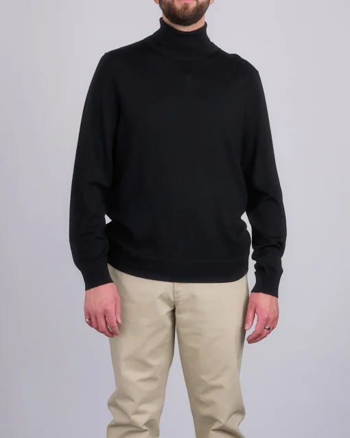 Outlet Reigning Champ Lightweight Merino Harry Roll Neck Sweater Black