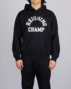Outlet Reigning Champ Midweight Arch Logo Hoodie Black