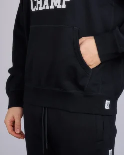 Outlet Reigning Champ Midweight Arch Logo Hoodie Black