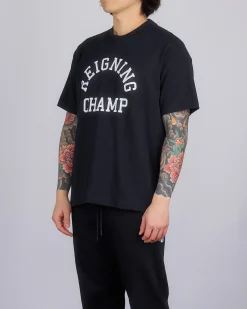 New Reigning Champ Midweight Arch Logo T-Shirt Black