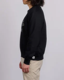 Fashion Reigning Champ Midweight Terry Arch Crewneck Black White