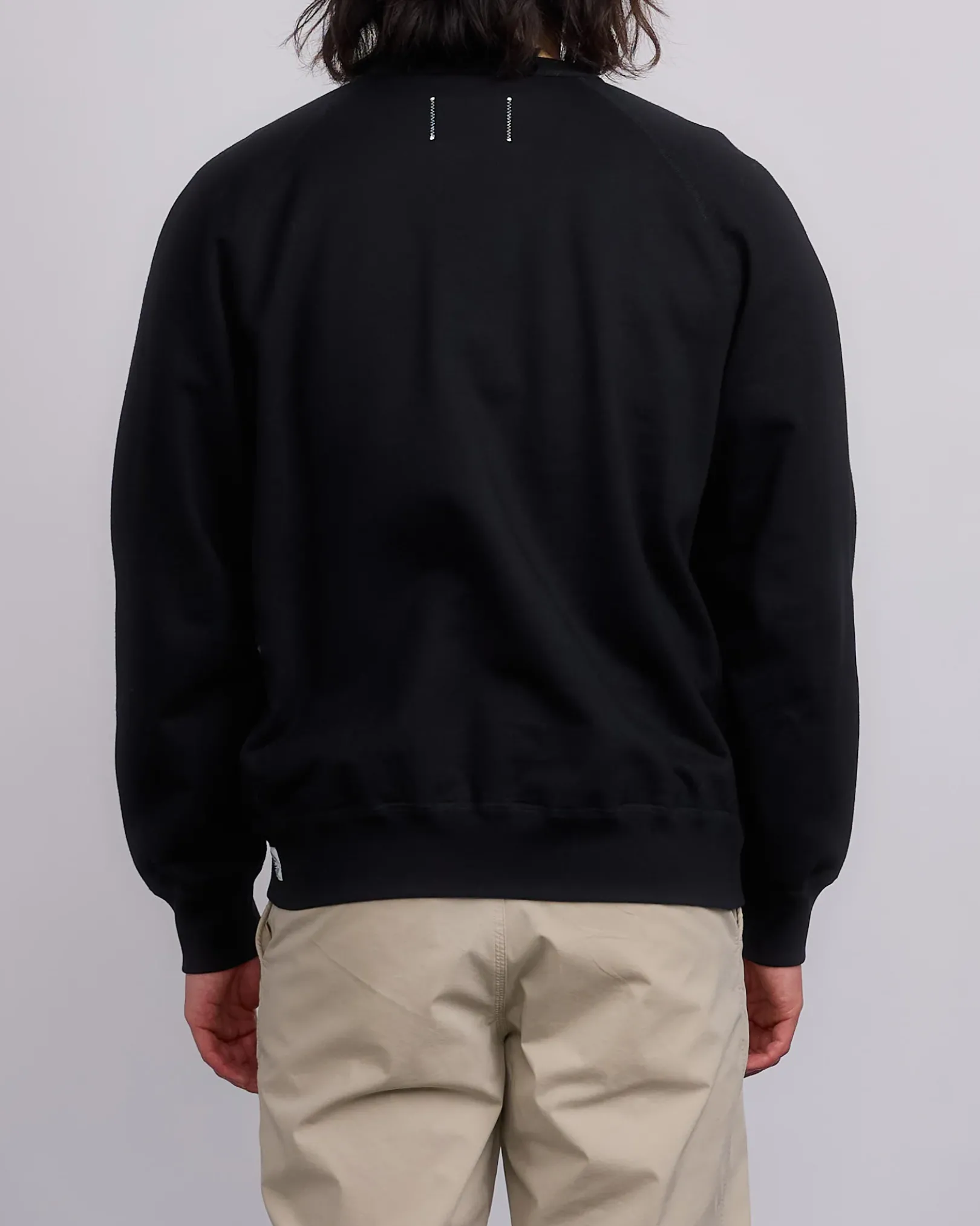 Fashion Reigning Champ Midweight Terry Arch Crewneck Black White