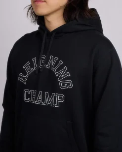 Clearance Reigning Champ Midweight Terry Arch Hoodie Black White