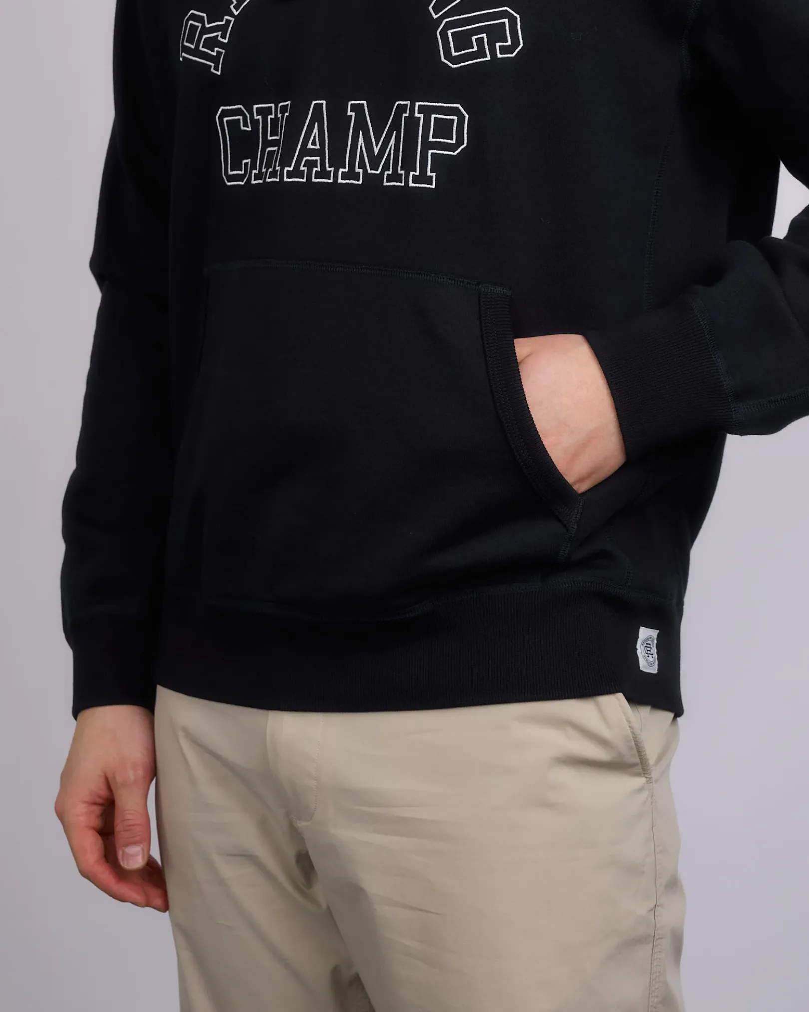 Clearance Reigning Champ Midweight Terry Arch Hoodie Black White