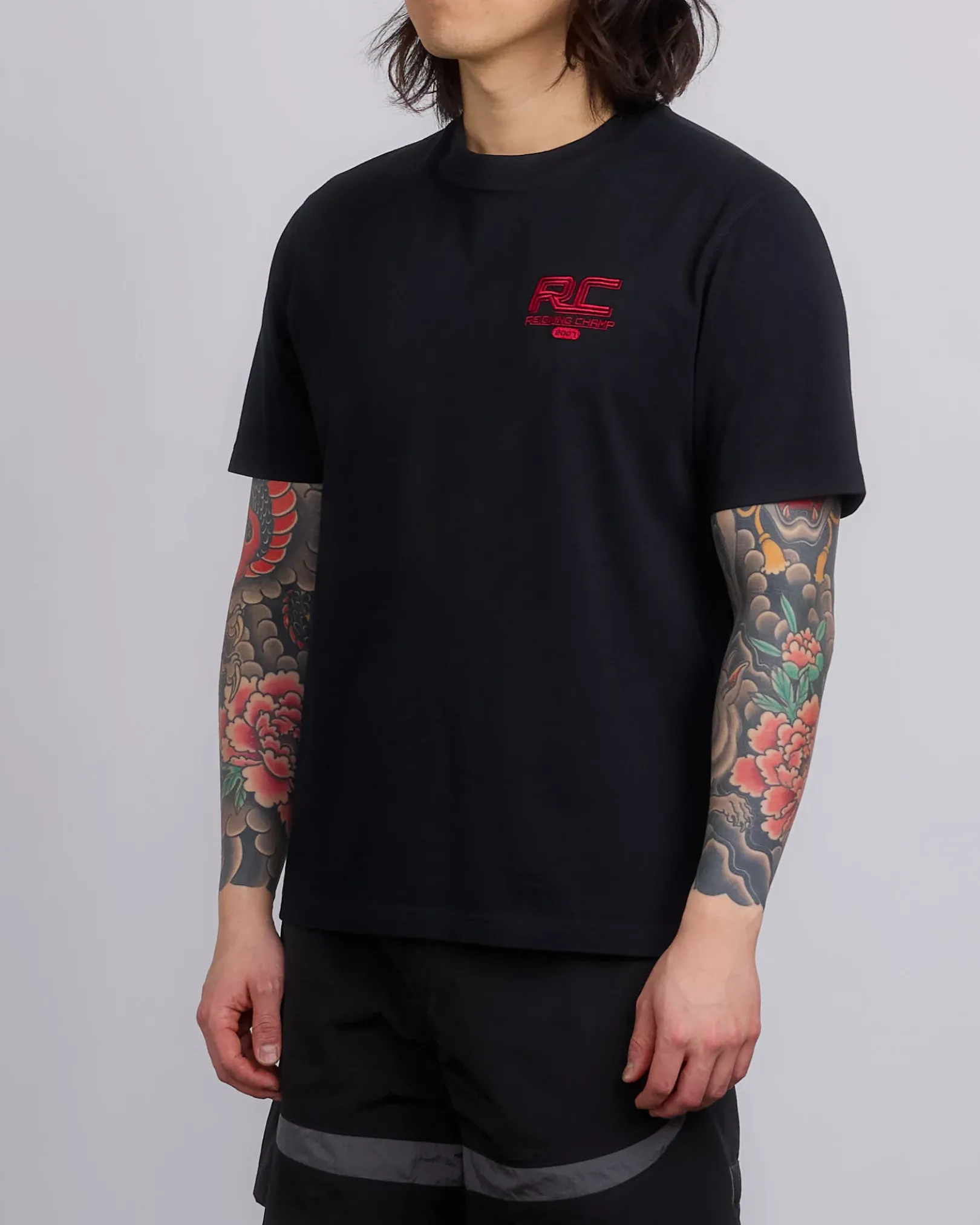 Hot Reigning Champ Midweight Jersey Race T-Shirt Black-Red