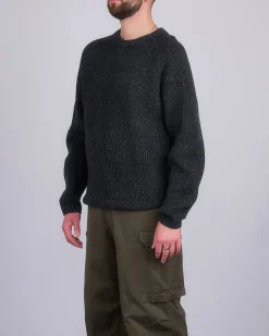 Online Reigning Champ Nep Merino Kenny Crew Sweater Black