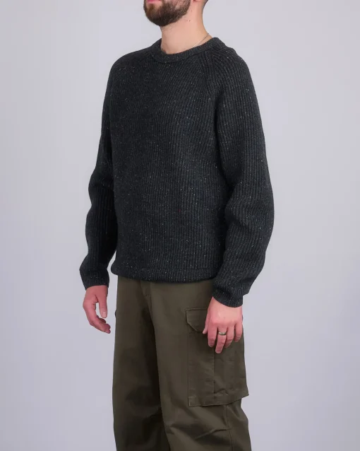Online Reigning Champ Nep Merino Kenny Crew Sweater Black
