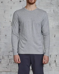 Outlet Reigning Champ Ringspun Long Sleeve T-Shirt Heather Grey