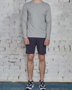 Outlet Reigning Champ Ringspun Long Sleeve T-Shirt Heather Grey