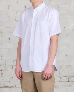 Outlet Reigning Champ Windsor Short Sleeve Oxford Button Shirt White