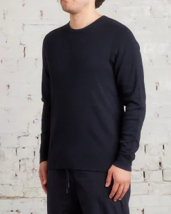 Outlet Reigning Champ 1x1 Slub Knit Long Sleeve T-Shirt Black