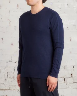Hot Reigning Champ 1x1 Slub Knit Long Sleeve T-Shirt Navy
