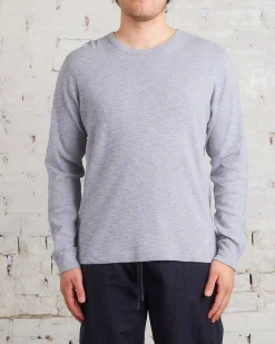 Fashion Reigning Champ 1x1 Slub Knit Long Sleeve T-Shirt Heather Grey