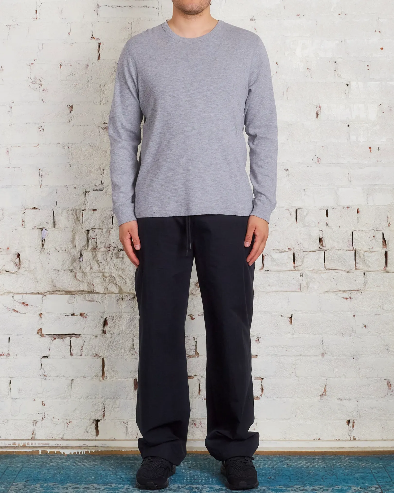 Fashion Reigning Champ 1x1 Slub Knit Long Sleeve T-Shirt Heather Grey