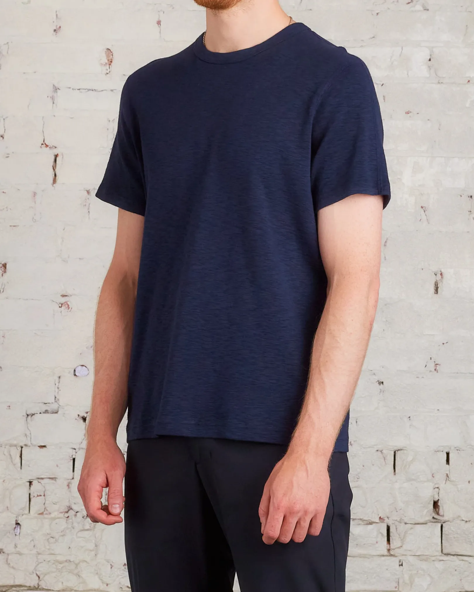 Hot Reigning Champ 1x1 Slub Knit T-Shirt Navy