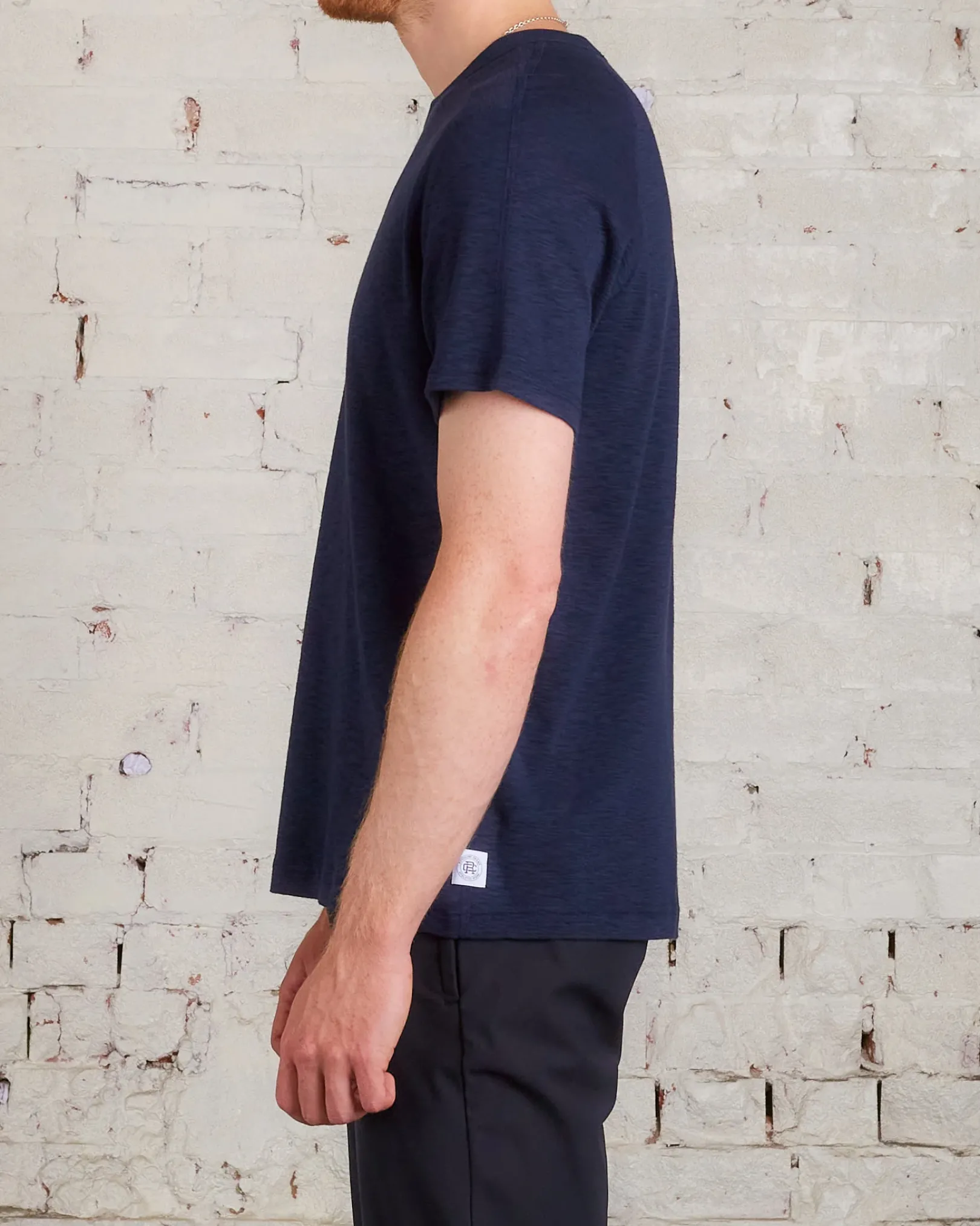 Hot Reigning Champ 1x1 Slub Knit T-Shirt Navy