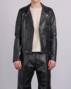 Fashion Rick Owens Bauhaus Stooges Jacket Tamponato Leather Black