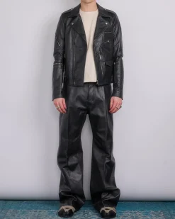 Fashion Rick Owens Bauhaus Stooges Jacket Tamponato Leather Black