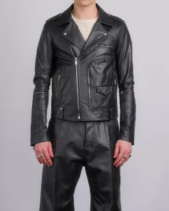 Fashion Rick Owens Bauhaus Stooges Jacket Tamponato Leather Black
