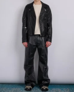 Clearance Rick Owens Main Collection Rick Owens Bauhaus Stooges Jacket Sugar Leather Black
