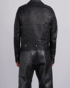 Clearance Rick Owens Main Collection Rick Owens Bauhaus Stooges Jacket Sugar Leather Black