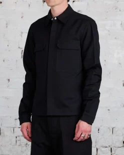 Sale Rick Owens Bonotto Cropped Workshirt Terrain Cotton Black