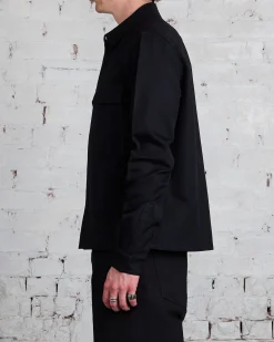 Sale Rick Owens Bonotto Cropped Workshirt Terrain Cotton Black