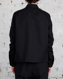 Sale Rick Owens Bonotto Cropped Workshirt Terrain Cotton Black