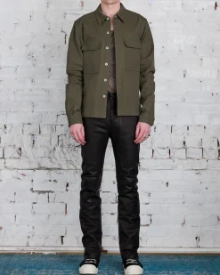 Outlet Rick Owens Bonotto Cropped Outershirt CTW Olive Drab