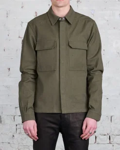 Outlet Rick Owens Bonotto Cropped Outershirt CTW Olive Drab