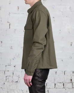 Outlet Rick Owens Bonotto Cropped Outershirt CTW Olive Drab