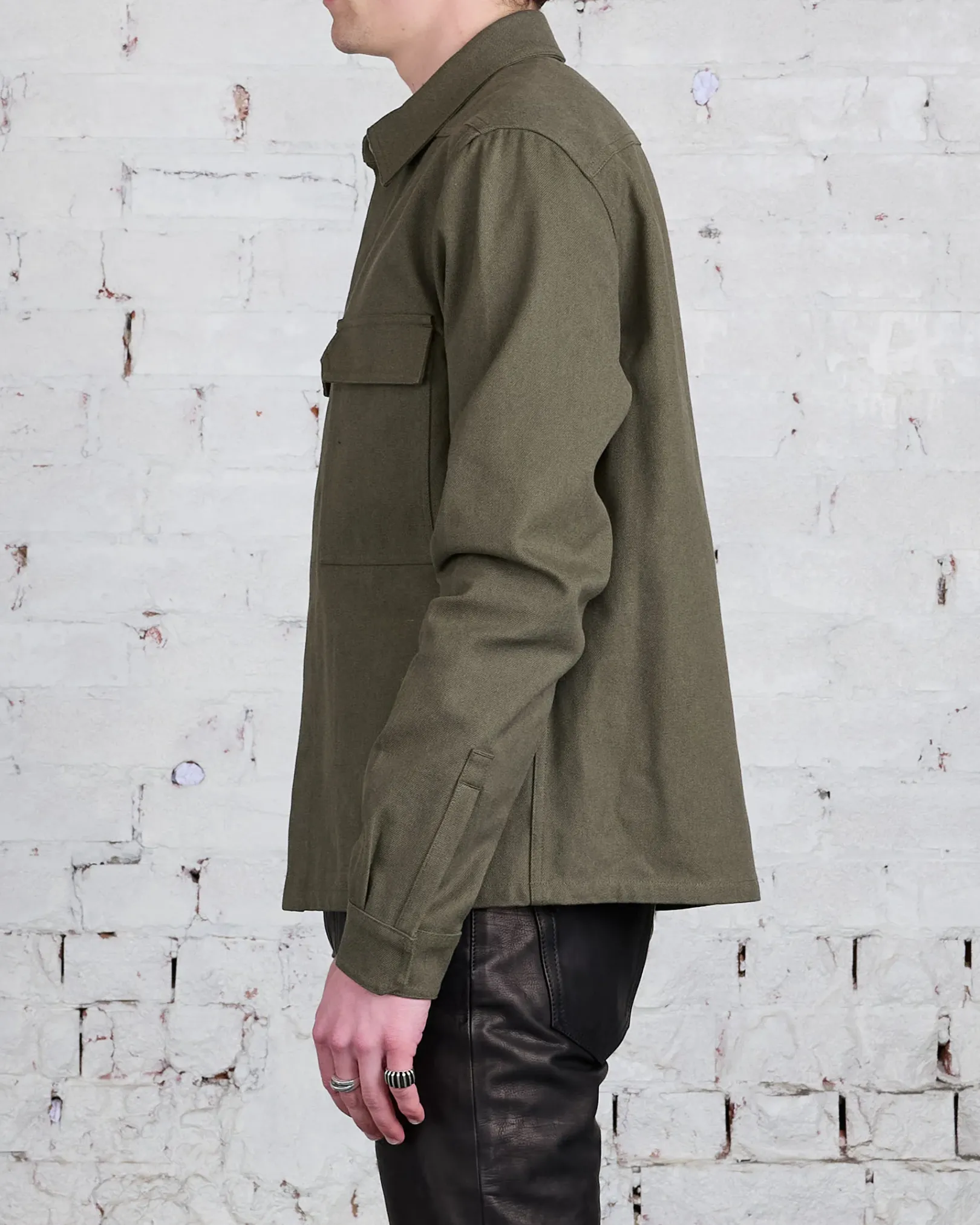 Outlet Rick Owens Bonotto Cropped Outershirt CTW Olive Drab
