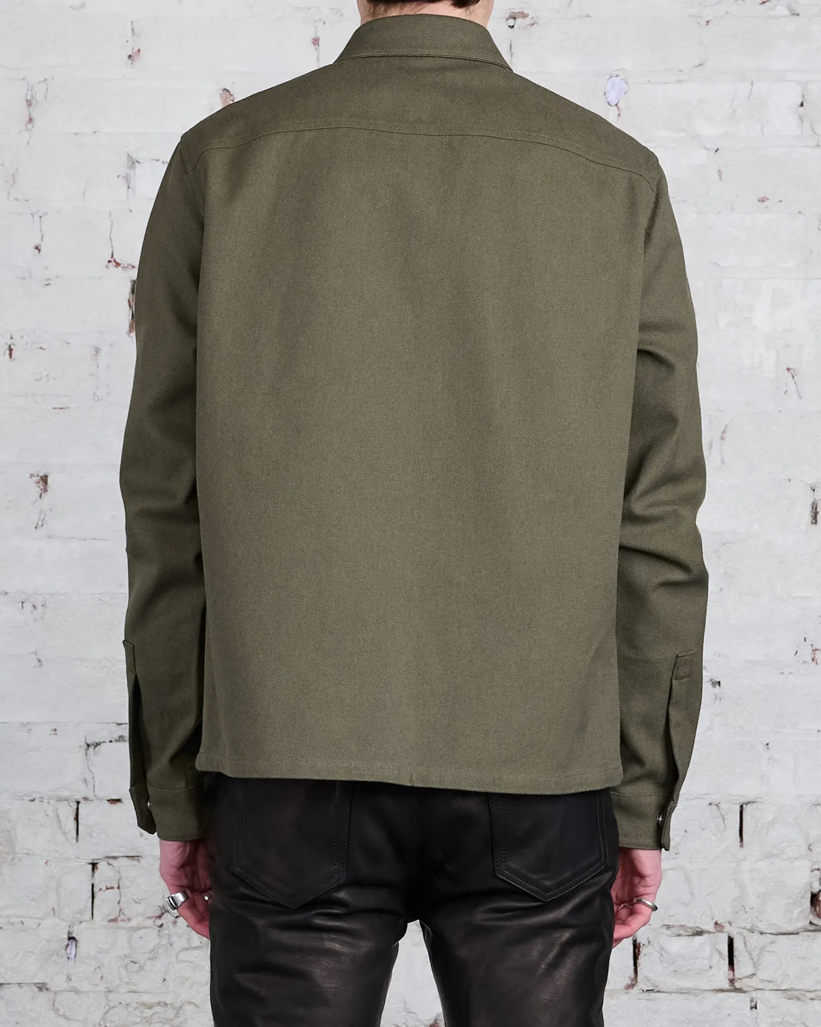 Outlet Rick Owens Bonotto Cropped Outershirt CTW Olive Drab