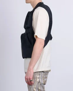 Fashion Rick Owens Cargo Vest Silk Gazar Black